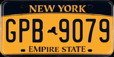 NY license plate GPB9079
