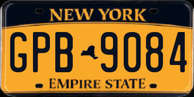 NY license plate GPB9084
