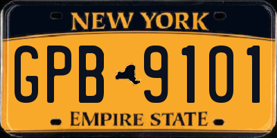 NY license plate GPB9101
