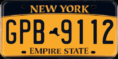 NY license plate GPB9112