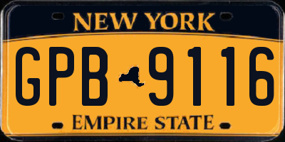 NY license plate GPB9116