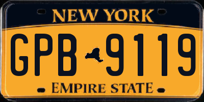 NY license plate GPB9119