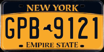 NY license plate GPB9121