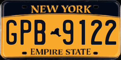NY license plate GPB9122
