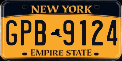 NY license plate GPB9124