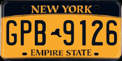 NY license plate GPB9126