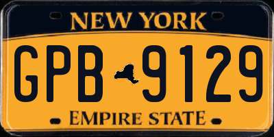 NY license plate GPB9129