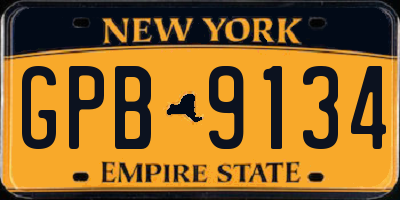 NY license plate GPB9134