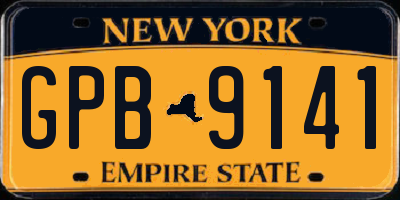 NY license plate GPB9141