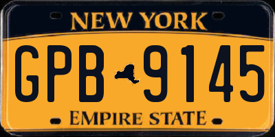 NY license plate GPB9145