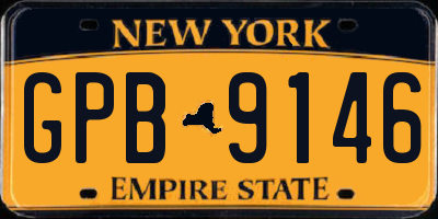 NY license plate GPB9146