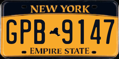 NY license plate GPB9147