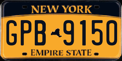 NY license plate GPB9150