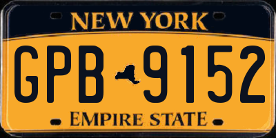 NY license plate GPB9152
