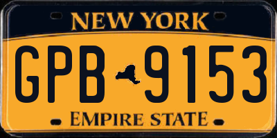 NY license plate GPB9153