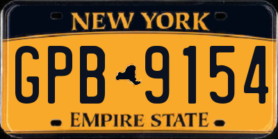 NY license plate GPB9154