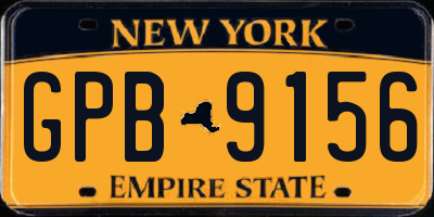 NY license plate GPB9156