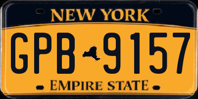 NY license plate GPB9157