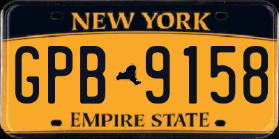 NY license plate GPB9158