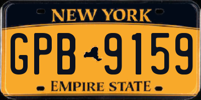 NY license plate GPB9159