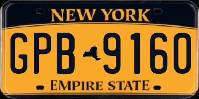 NY license plate GPB9160