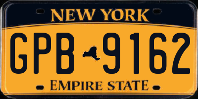 NY license plate GPB9162
