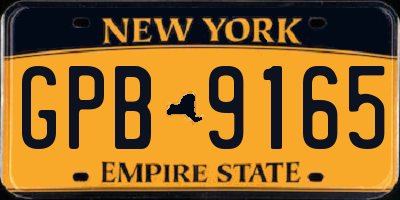 NY license plate GPB9165