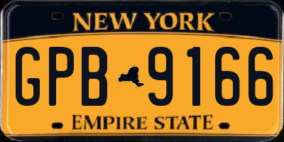 NY license plate GPB9166