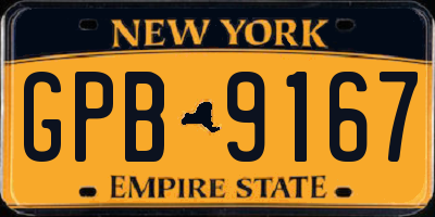 NY license plate GPB9167