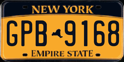 NY license plate GPB9168