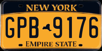 NY license plate GPB9176