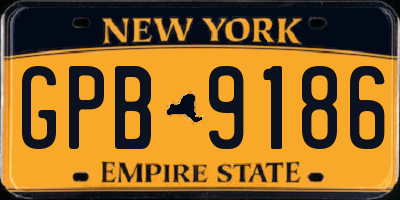 NY license plate GPB9186