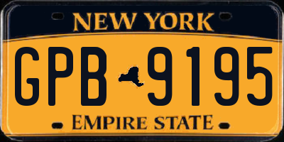 NY license plate GPB9195