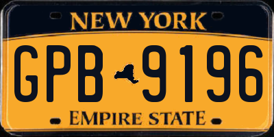 NY license plate GPB9196