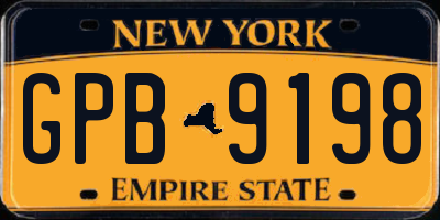 NY license plate GPB9198
