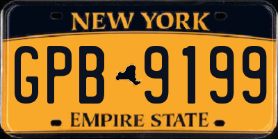 NY license plate GPB9199