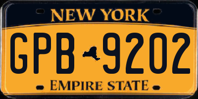 NY license plate GPB9202