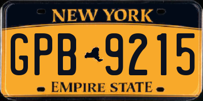 NY license plate GPB9215