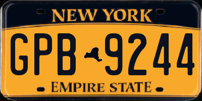 NY license plate GPB9244