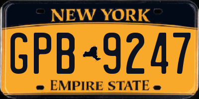 NY license plate GPB9247