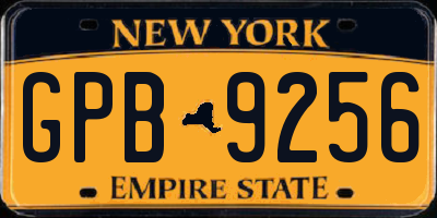 NY license plate GPB9256