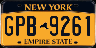 NY license plate GPB9261
