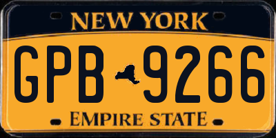 NY license plate GPB9266