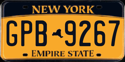 NY license plate GPB9267