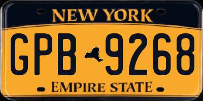 NY license plate GPB9268