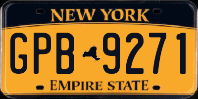 NY license plate GPB9271
