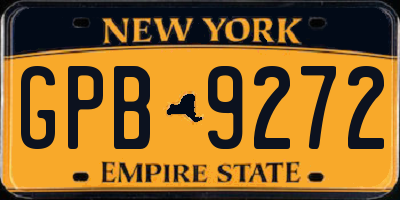 NY license plate GPB9272