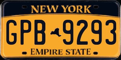 NY license plate GPB9293