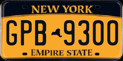 NY license plate GPB9300