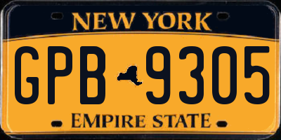 NY license plate GPB9305